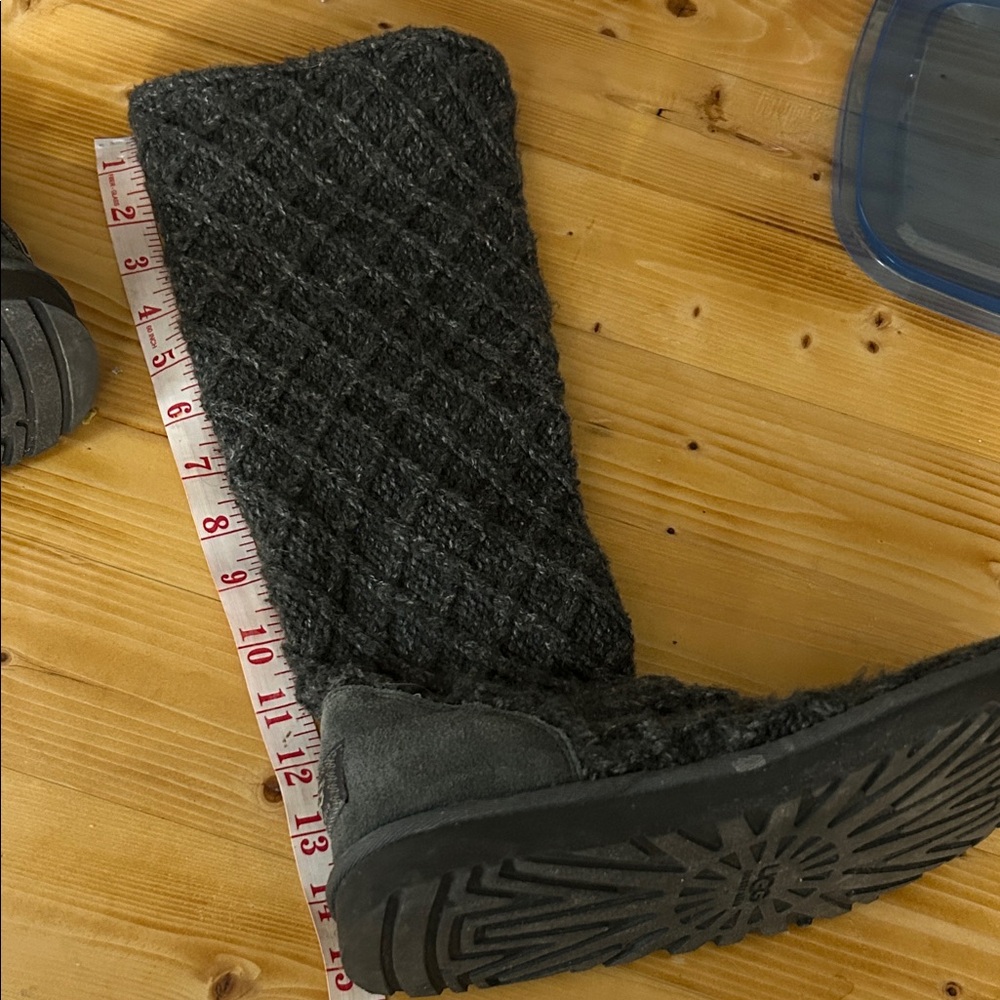 Uggs Cozy Gray Knit Button Boots - Picture 12 of 13